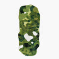 Sylvie moss green organic camo tufted high-low irregular runner rug on white background by Housenfriends