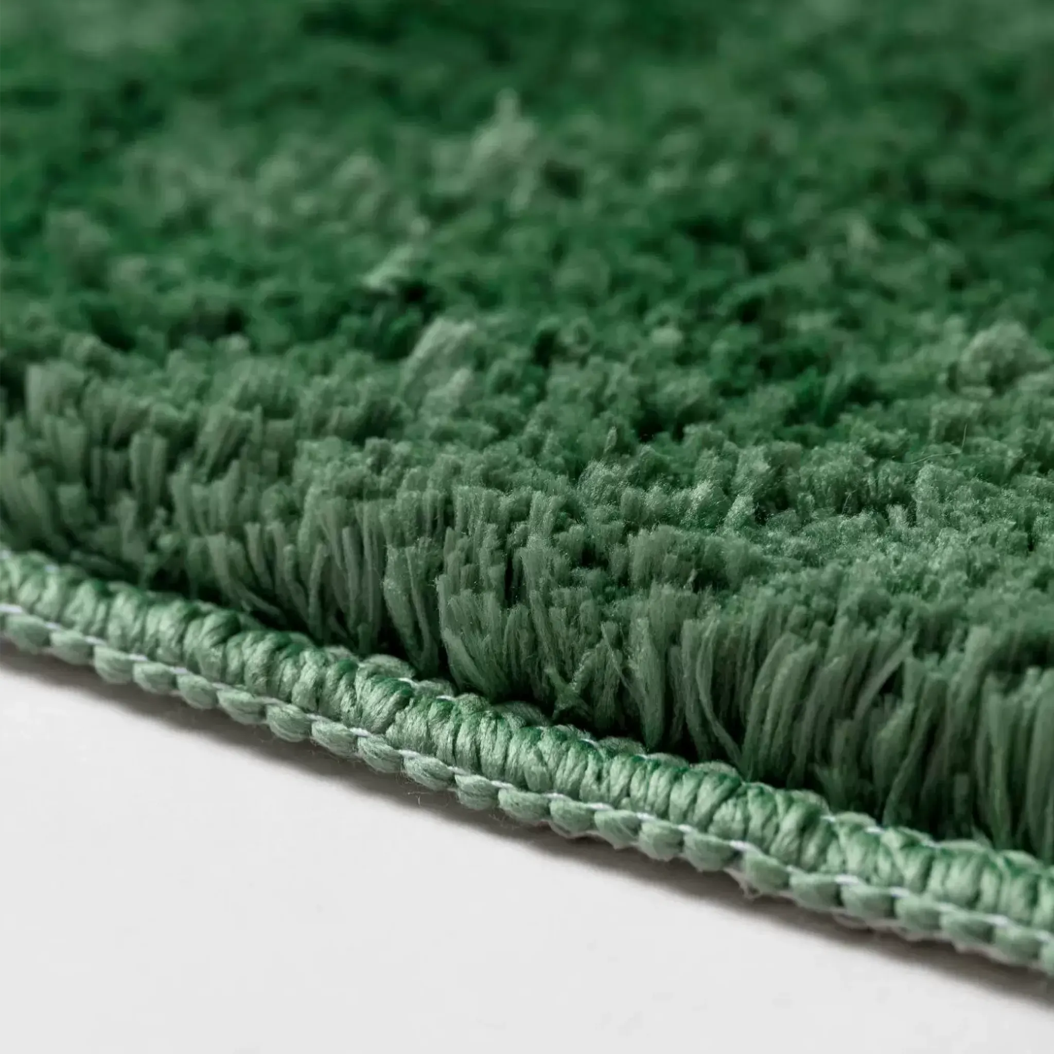 Tess Pastel Green Retro Checkered Moss Green Wavy Edge Tufted Rug